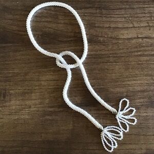 Vintage Faux Pearl Rope Necklace (42”)